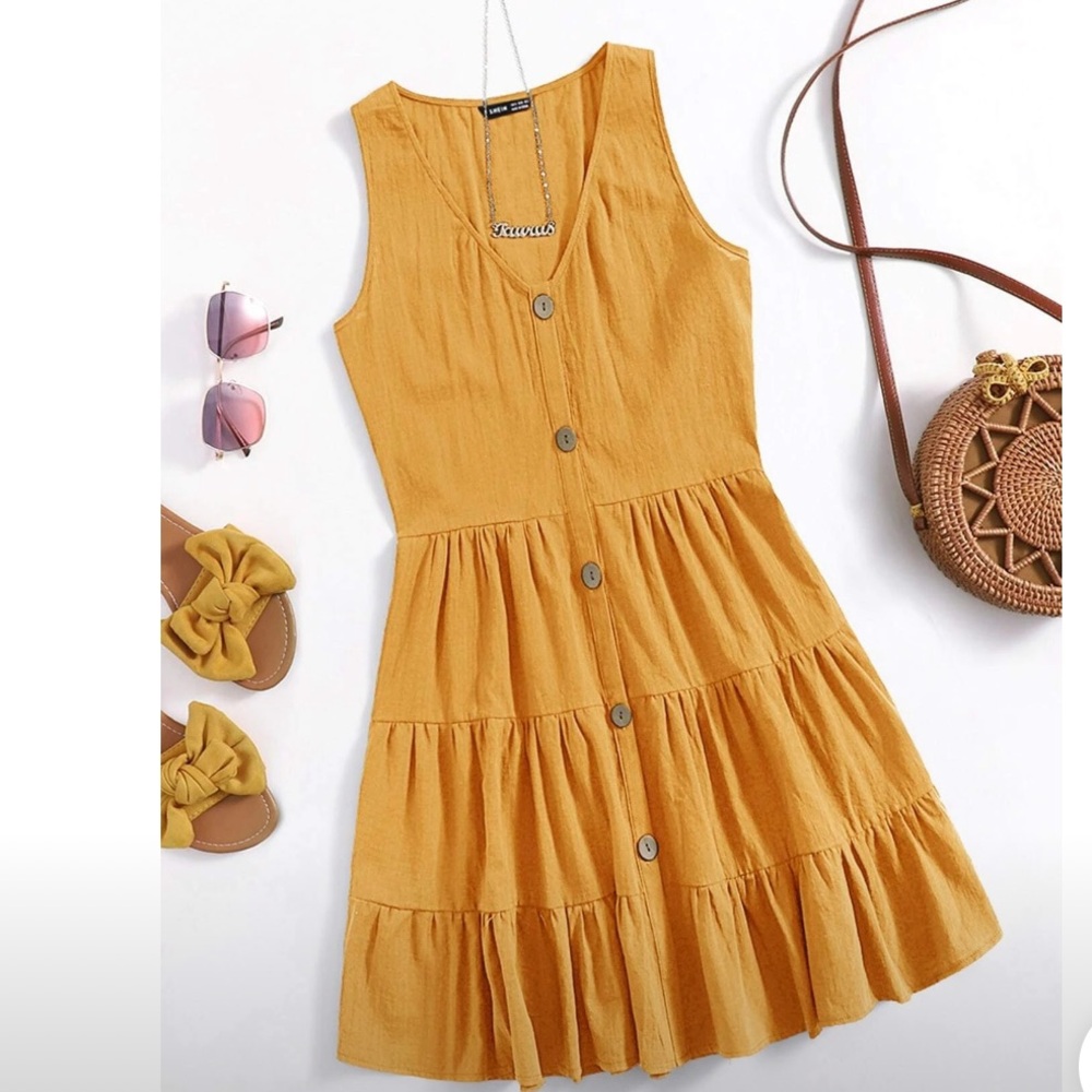 Mustard Yellow babydoll dress